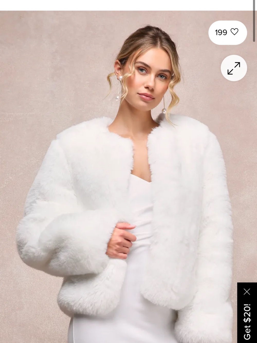 Lulu's Plush White Faux Fur Teddy Jacket